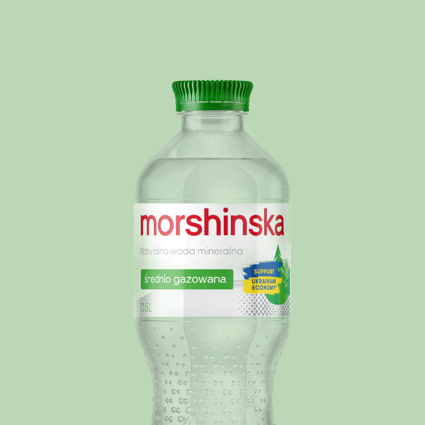 MORSHINSKA Naturalna Woda Mineralna, Niskozmineralizowana, Średnio gazowana, 0.5L 